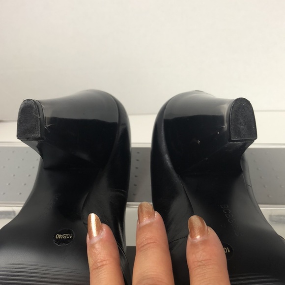 BCBG Girls Lucite Heel Peep Toe Black Shoes size 10 - Picture 9 of 16